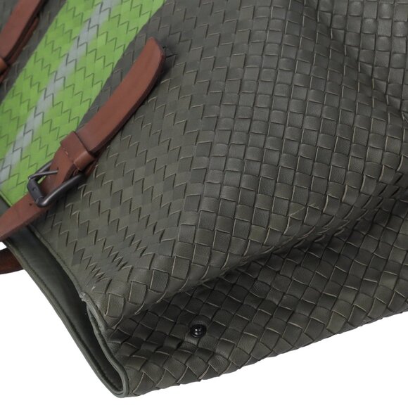 BOTTEGA VENETA Intrecciato Tote Bag 189632 Khaki Light Green Multi - Picture 7 of 8